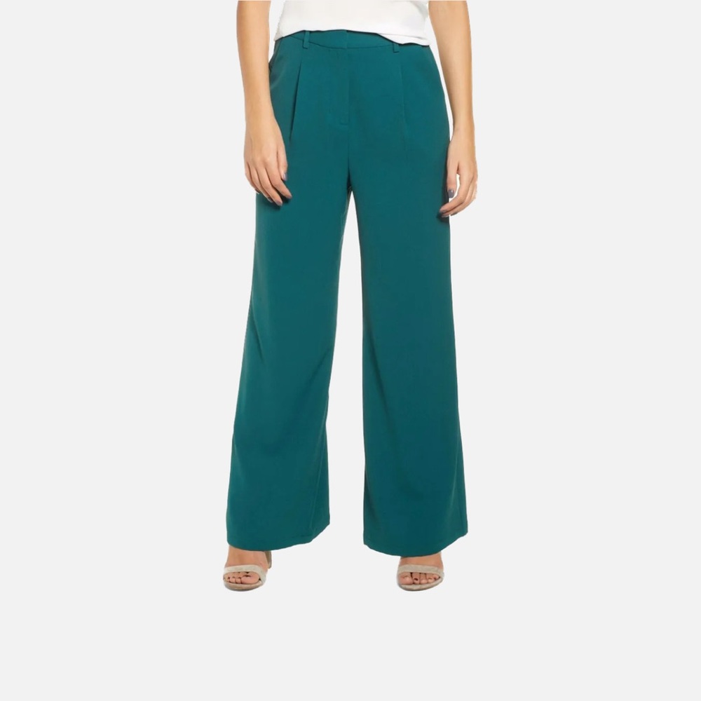 Leith | High Waist Flare Pants | Green | Medium